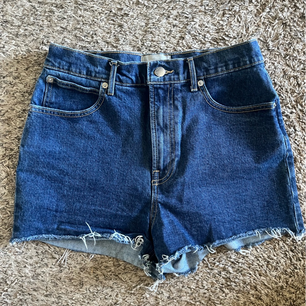 Everlane Dark Blue High-Rise Denim Shorts